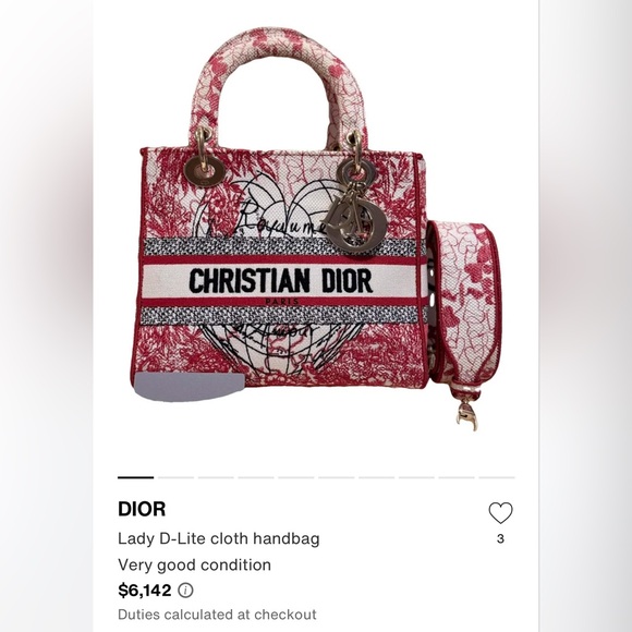 CHRISTIAN DIOR Cloth Embroidered M Dioramour D-Royaume Lady D-Lite ~ LIKE NEW - Picture 15 of 15